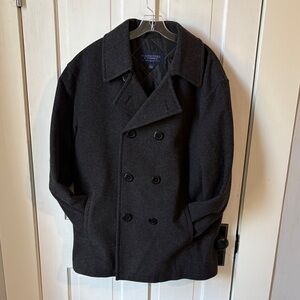 Roundtree &‎ Yorke Black Double Breasted Pea Coat